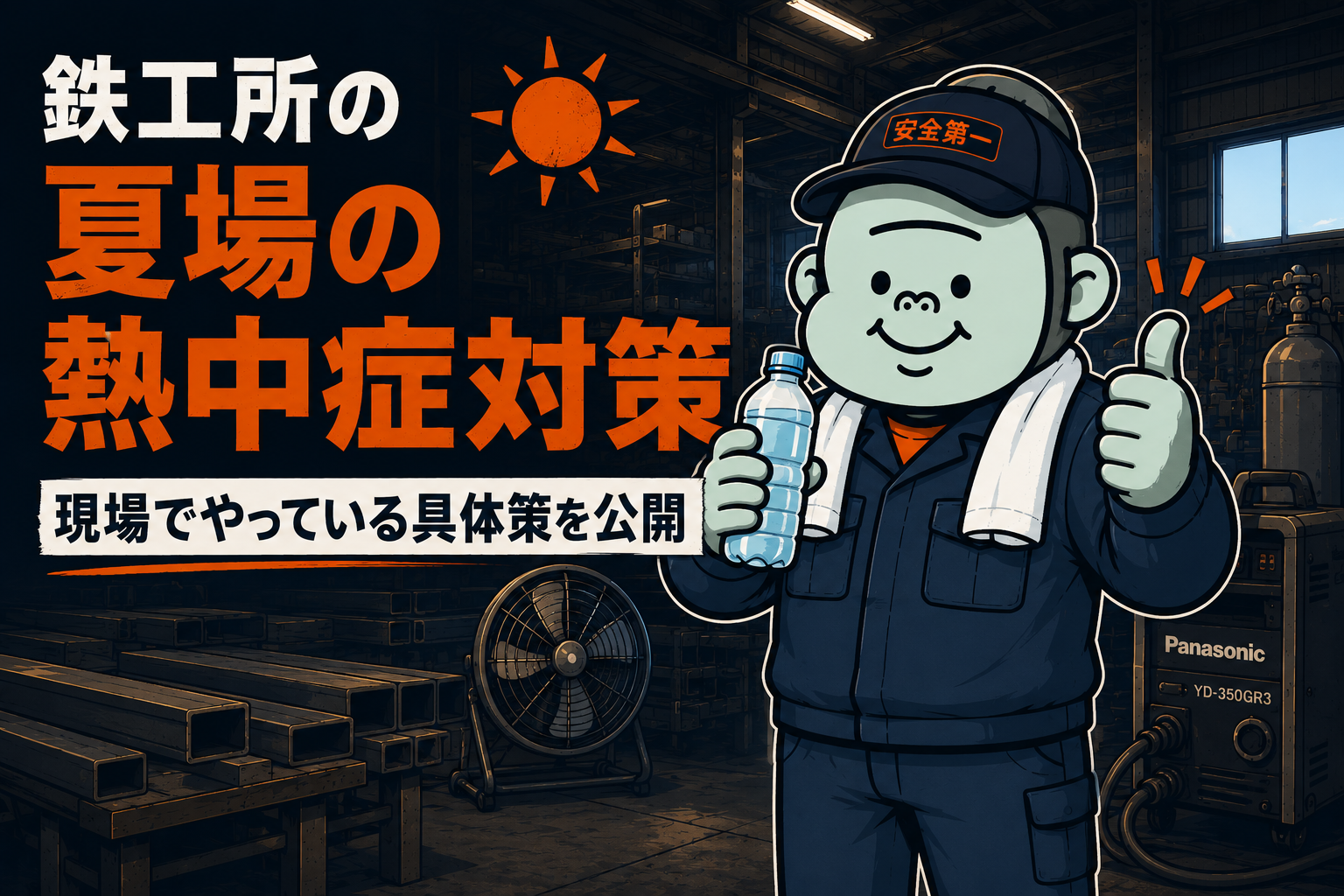 鉄工所の夏場の熱中症対策｜現場でやっている具体策を公開のアイキャッチ画像